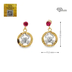 10K Gold Zodiac Cancer Earrings