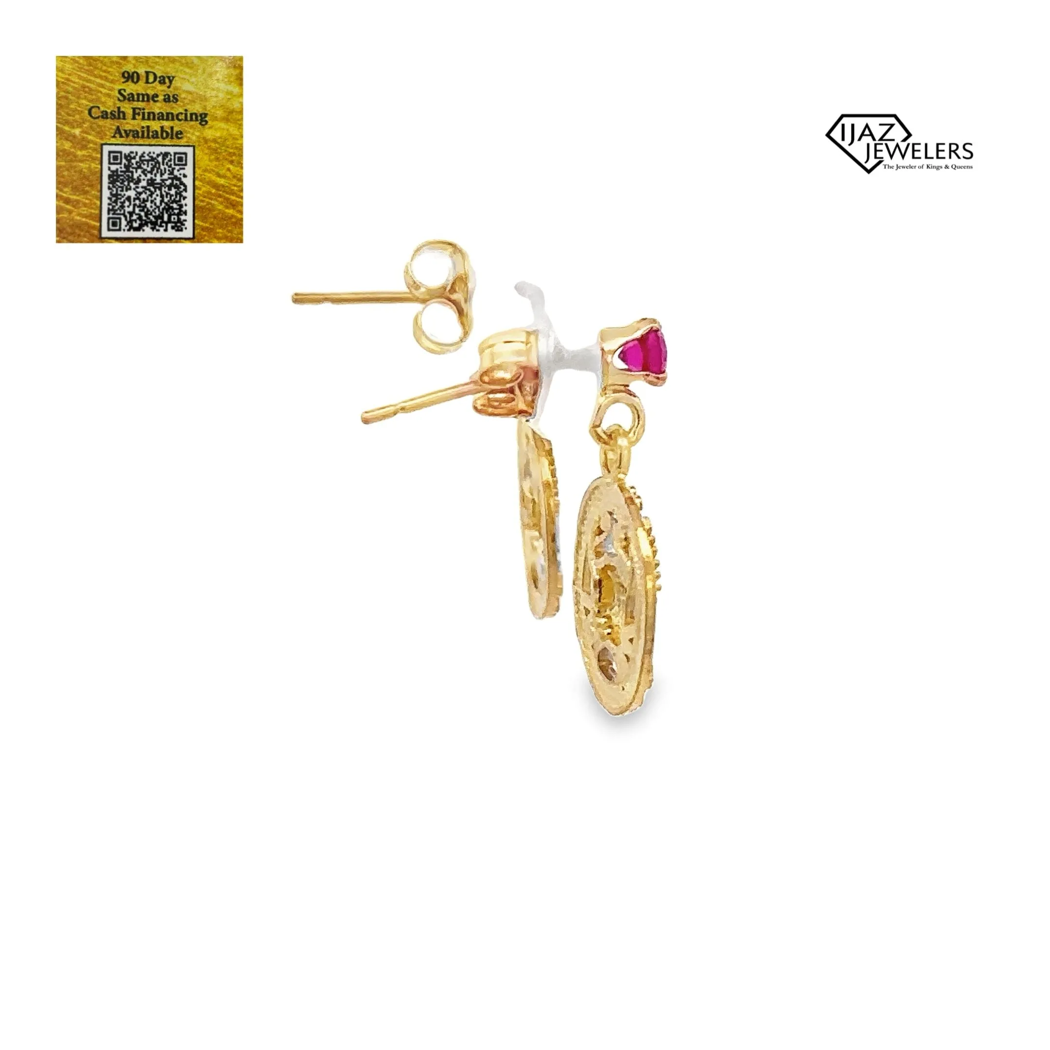 10K Gold Zodiac Cancer Earrings