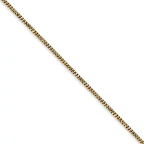 1.3mm, 14k Yellow Gold, Solid Curb Chain Necklace