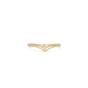 18K Textured Contour Band - Point