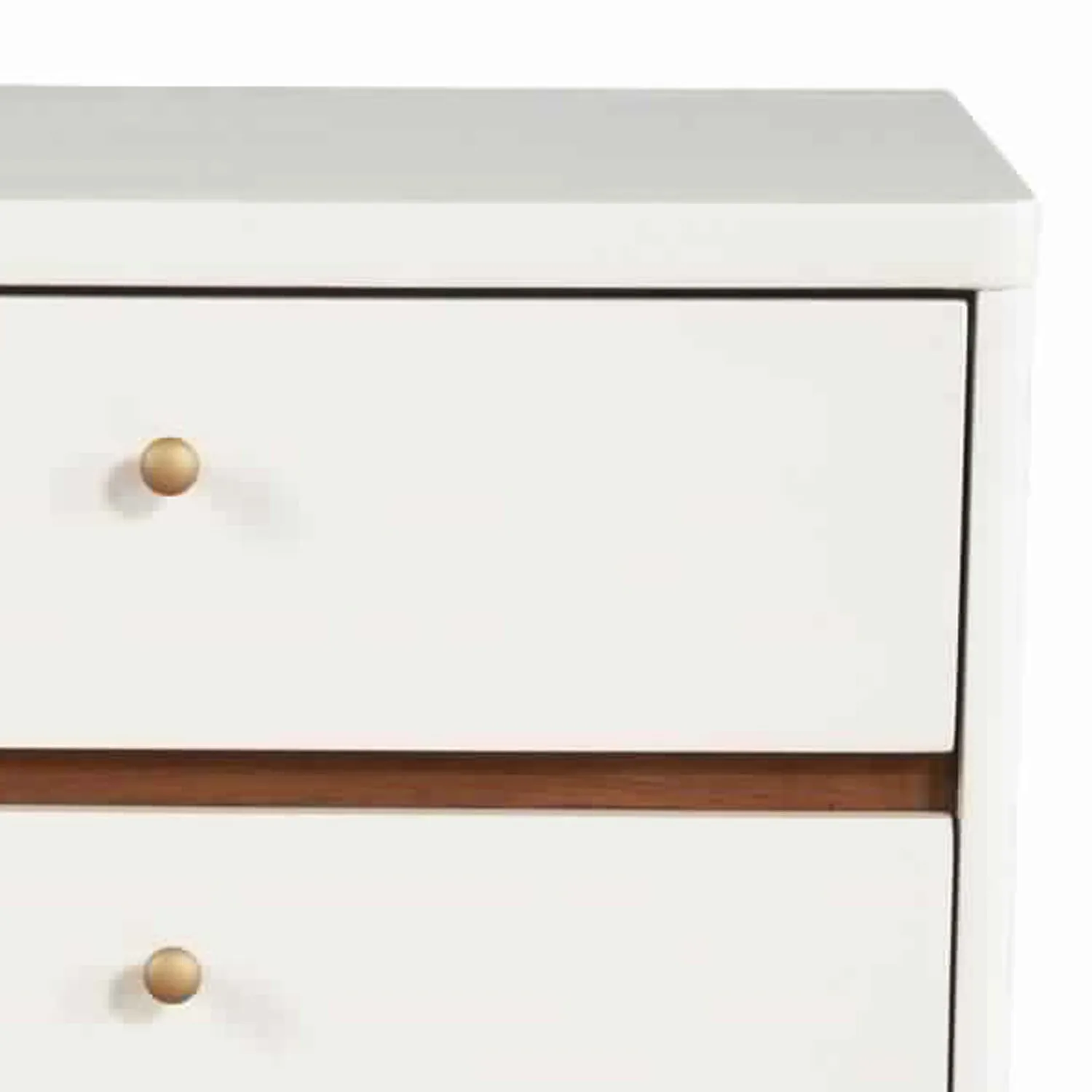 2 Drawer Wooden Nightstand With Angled Legs, White And Brown By Benzara