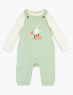 2pc Cotton Duck Dungarees Outfit