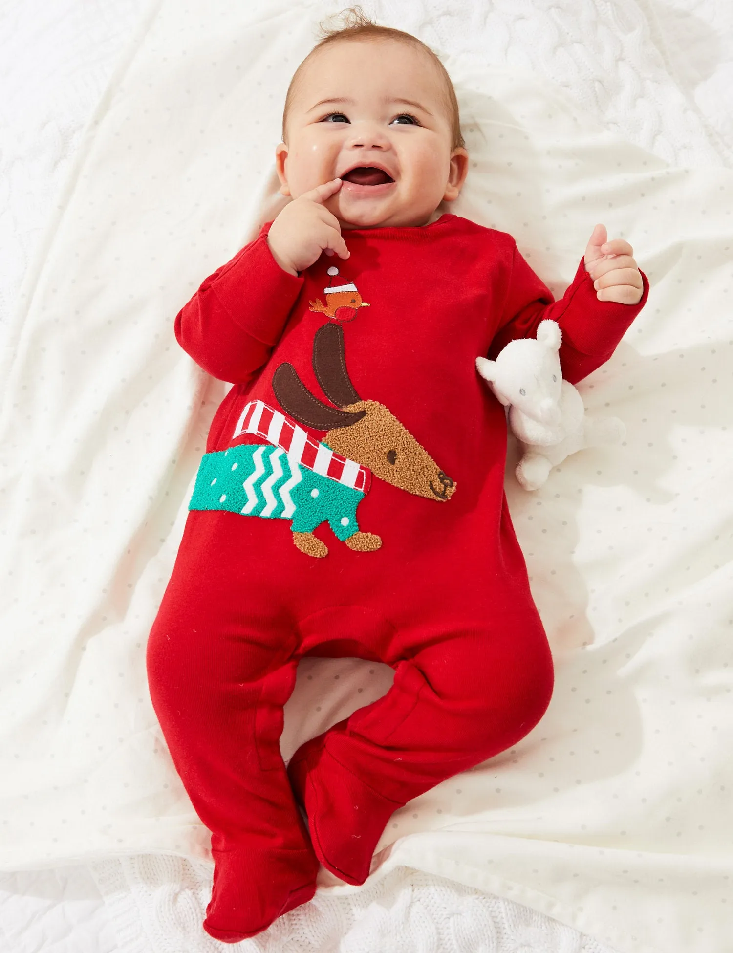 2pk Pure Cotton Christmas Sleepsuits