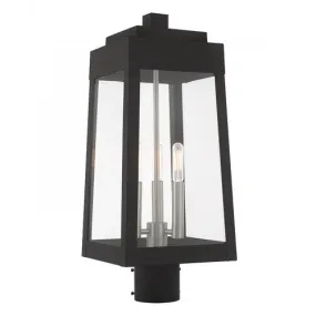 3 Lt Black Post Top Lantern