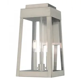 3 Lt Brushed Nickel Wall Lantern