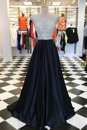 A-line Long Prom Dress with Beading, Popular Evening Dress ,Fashion Winter Formal Dress,BP110