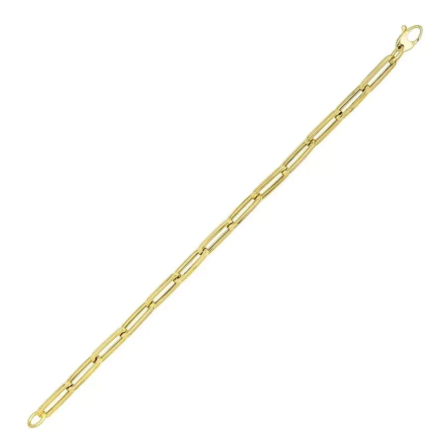 AFJ Gold Collection - Paperclip Link Chain Bracelet, 14k Yellow Gold