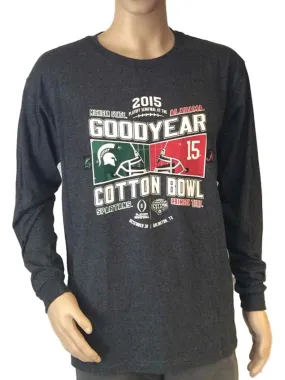 Alabama Crimson Tide Michigan State Spartans 2015 Cotton Bowl Gray LS T-Shirt