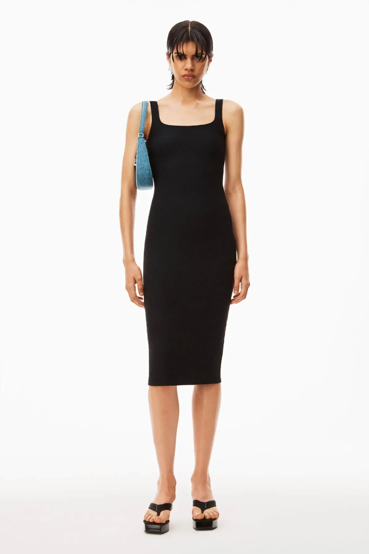 alexanderwang.t Textured Jacquard Cami Dress - Black