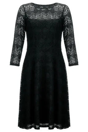 ALICE TEMPERLEY Somerset Black Fit and Flare Skater Dress (UK 06)