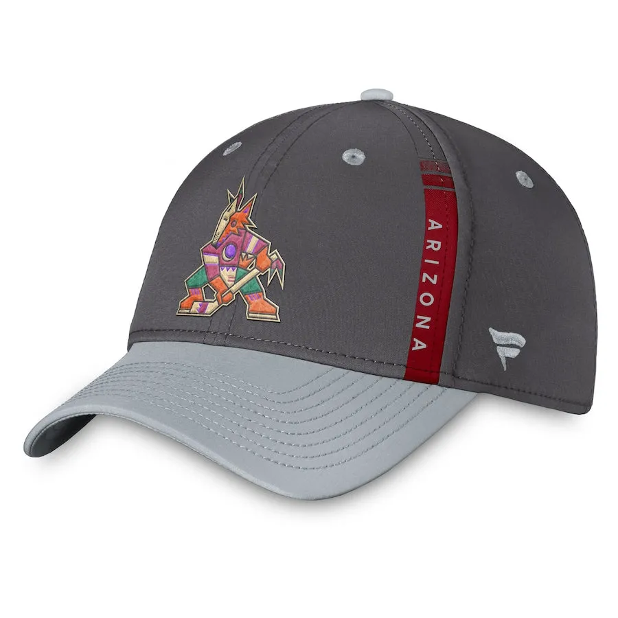 Arizona Coyotes Fanatics Branded Authentic Pro Home Ice Flex Hat - Charcoal/Gray