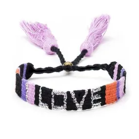 Atitlan LOVE Bracelet - Black & Coral