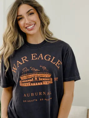 Auburn Tigers Stadium Coordinates Navy Tee