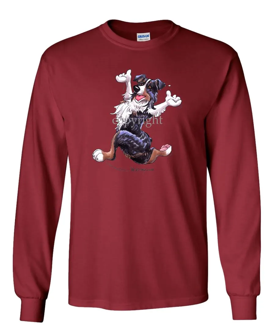 Australian Shepherd  Black Tri - Happy Dog - Long Sleeve T-Shirt