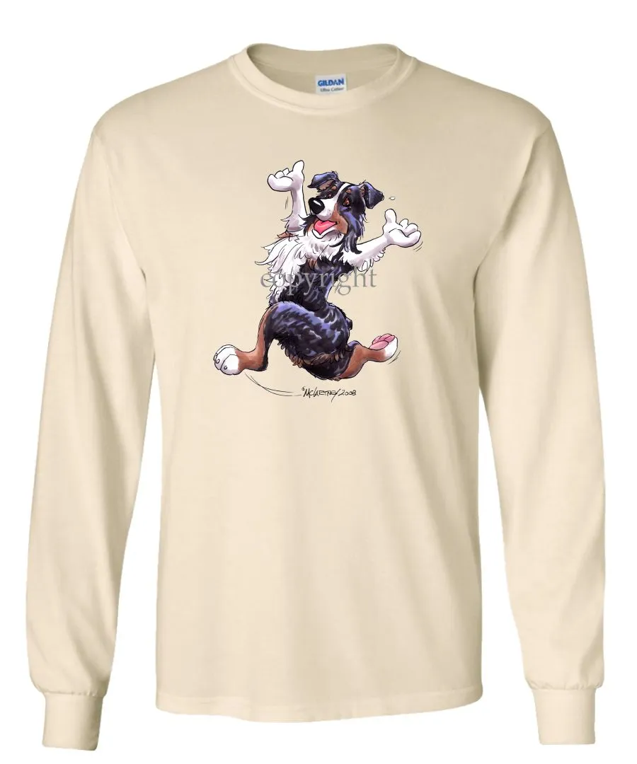 Australian Shepherd  Black Tri - Happy Dog - Long Sleeve T-Shirt