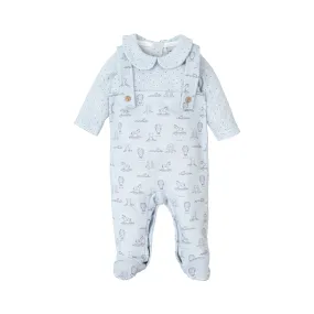 Babidu Baby Boys Blue Patterned  Babygrow