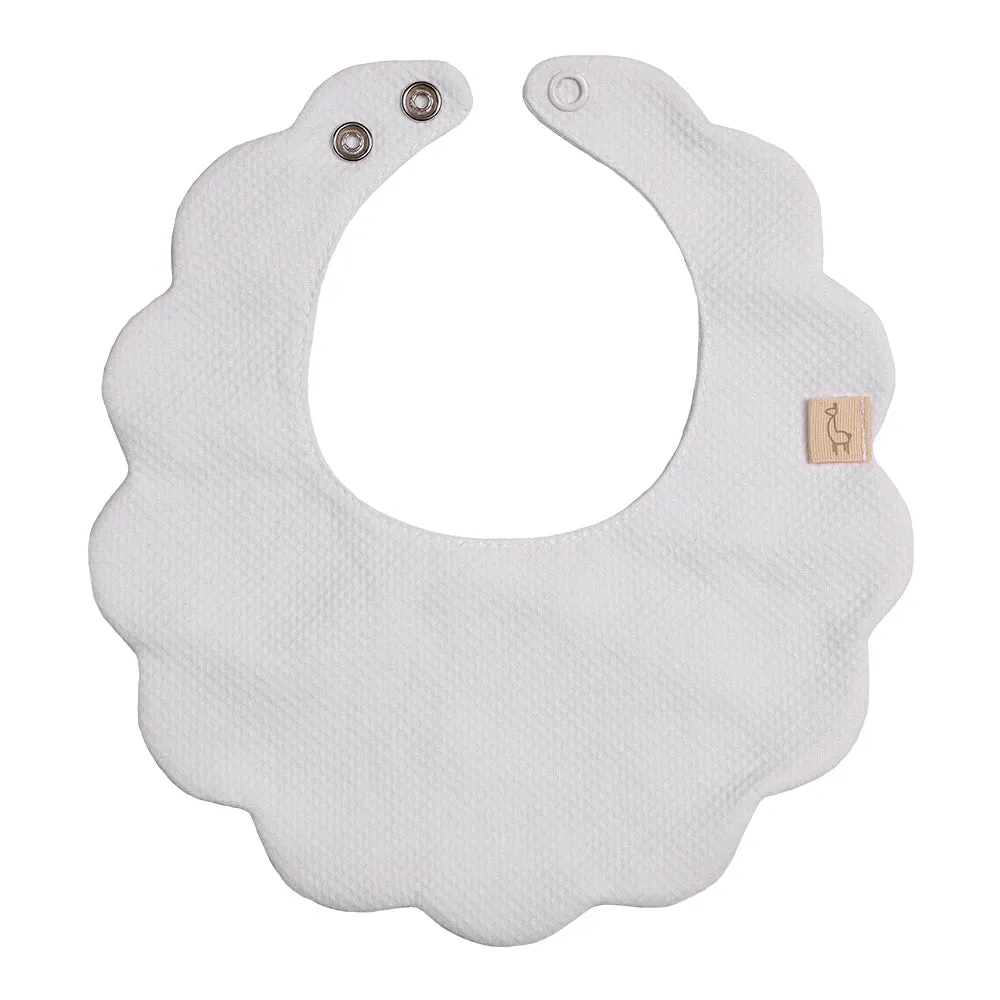 Baby Gi White Scallop Pique Bib