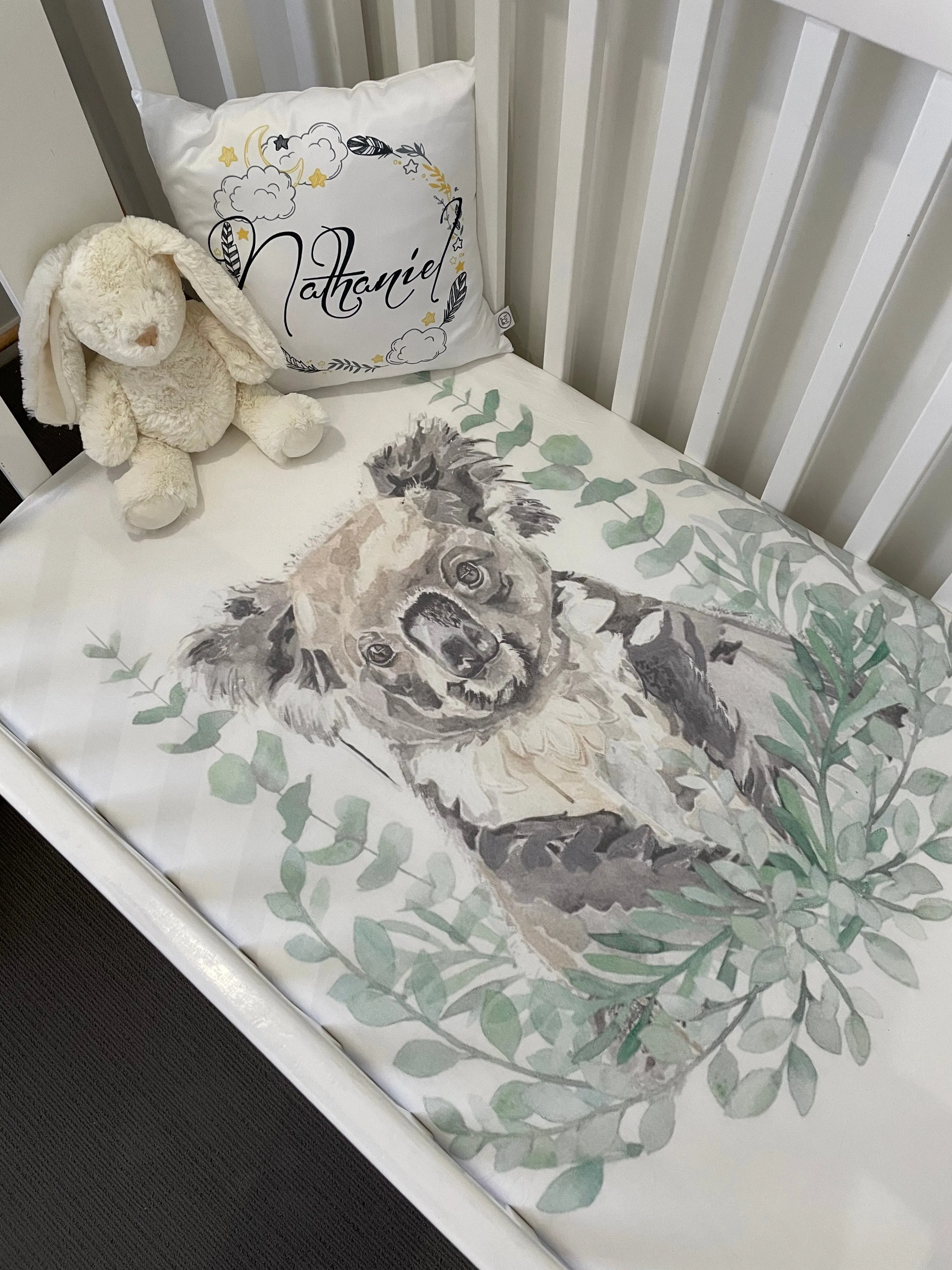 baby luno Bamboo Fitted Cot Sheet - Koala