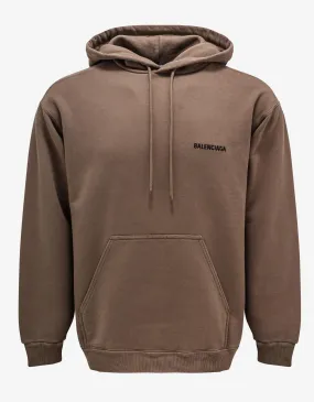 Balenciaga Beige Logo Regular Fit Hoodie