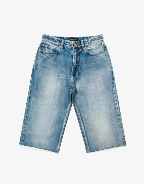 Balenciaga Blue Slim Denim Shorts