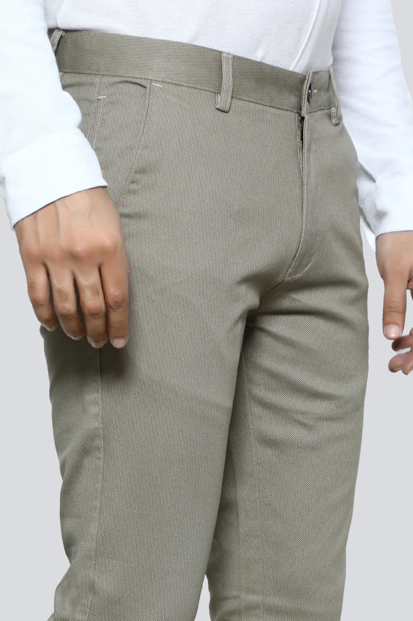 Beige Smart Fit Cotton Chino