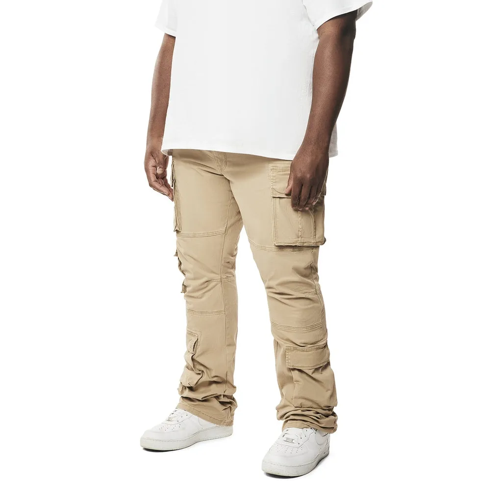 Big and Tall - Utility Multi Pocket Stacked Twill Pants - Khaki