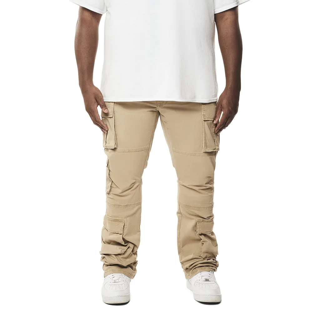 Big and Tall - Utility Multi Pocket Stacked Twill Pants - Khaki