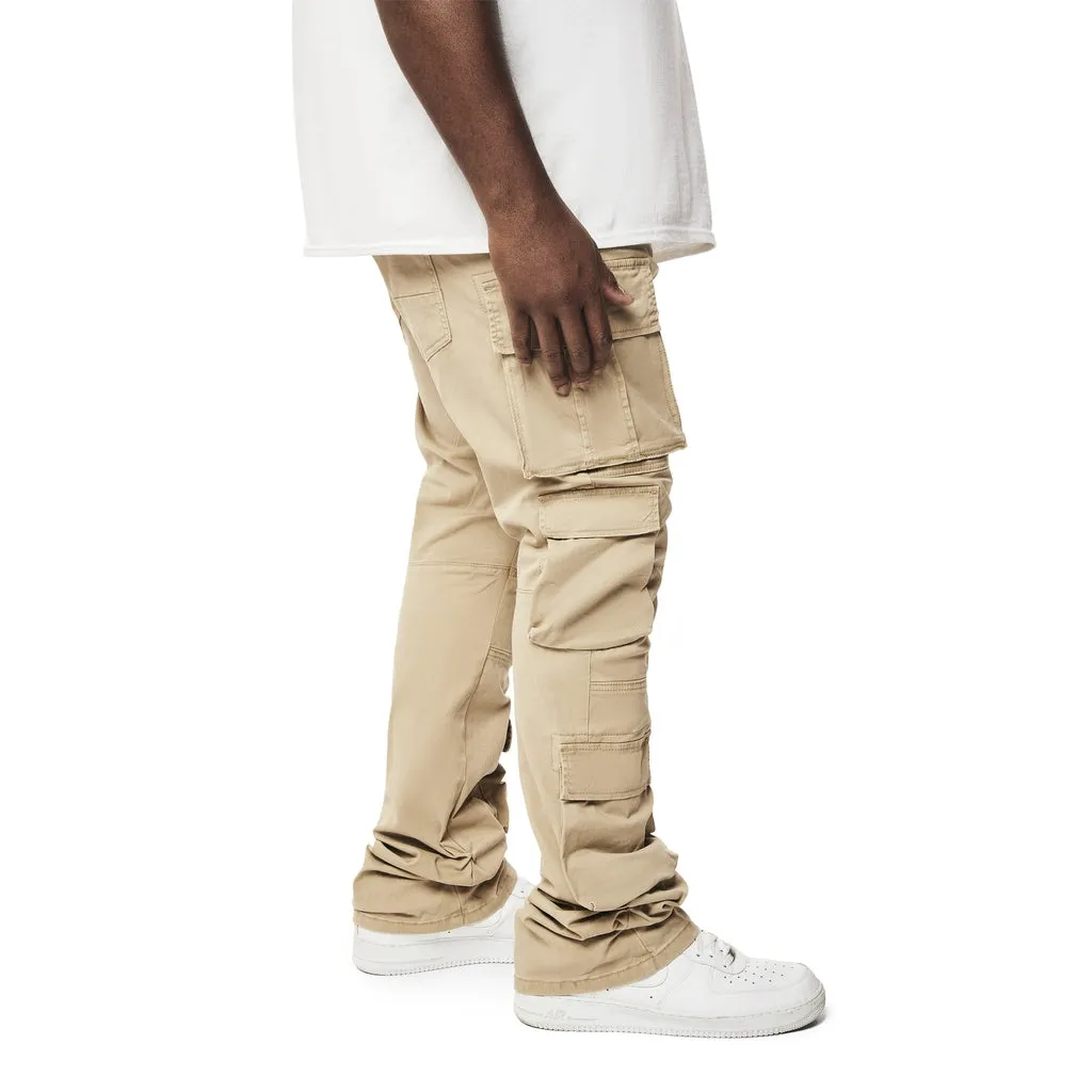 Big and Tall - Utility Multi Pocket Stacked Twill Pants - Khaki