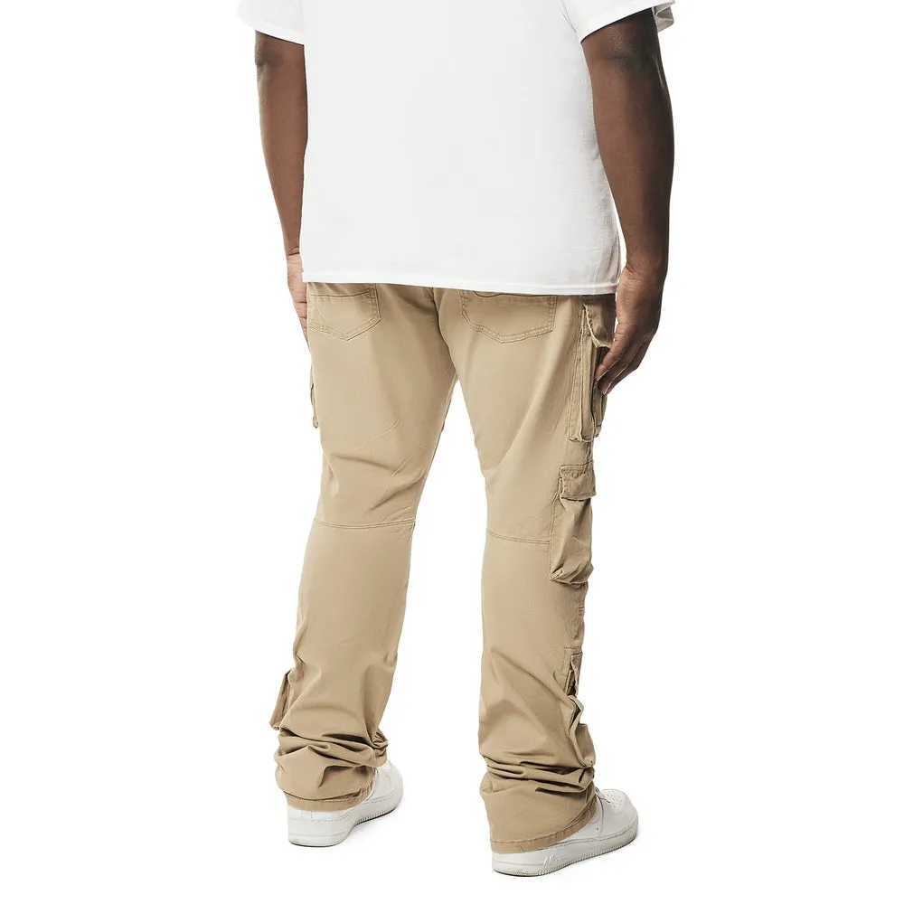 Big and Tall - Utility Multi Pocket Stacked Twill Pants - Khaki