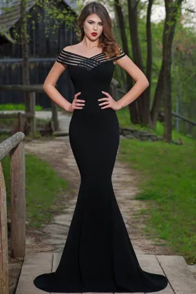 Black Fishtail Long Mermaid Dress