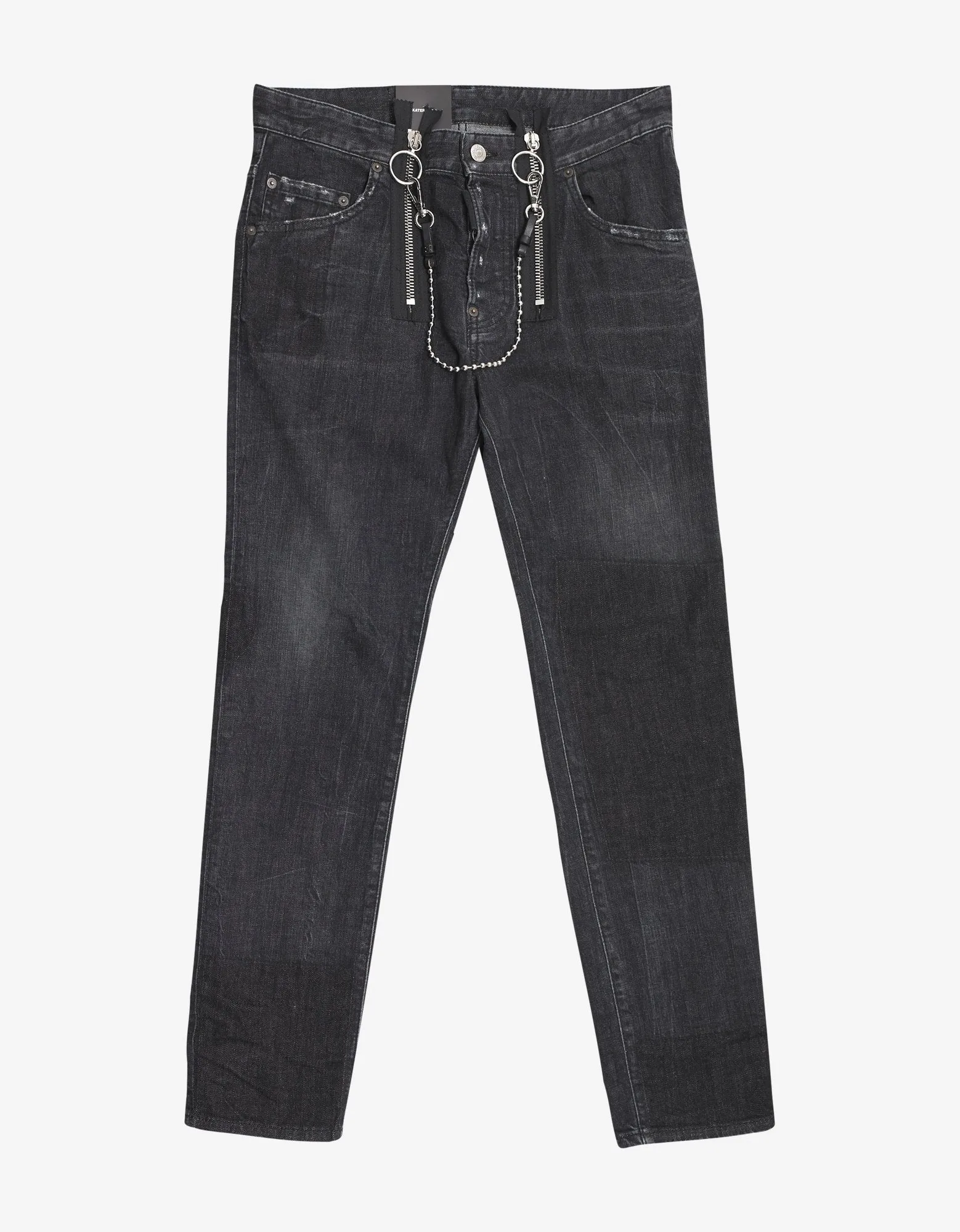 Black Skater Jeans with Chain Attachment