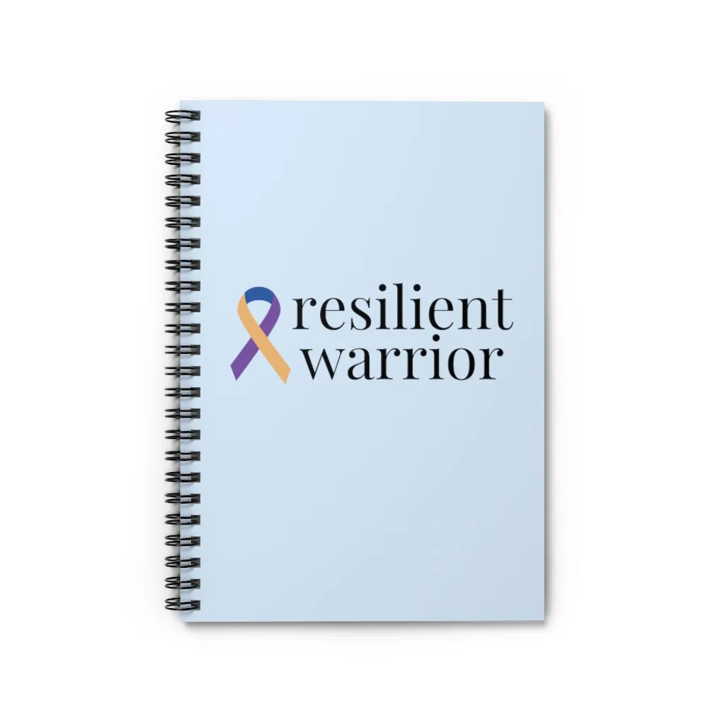 Bladder Cancer "resilient warrior" Light Blue Spiral Journal - Ruled Line