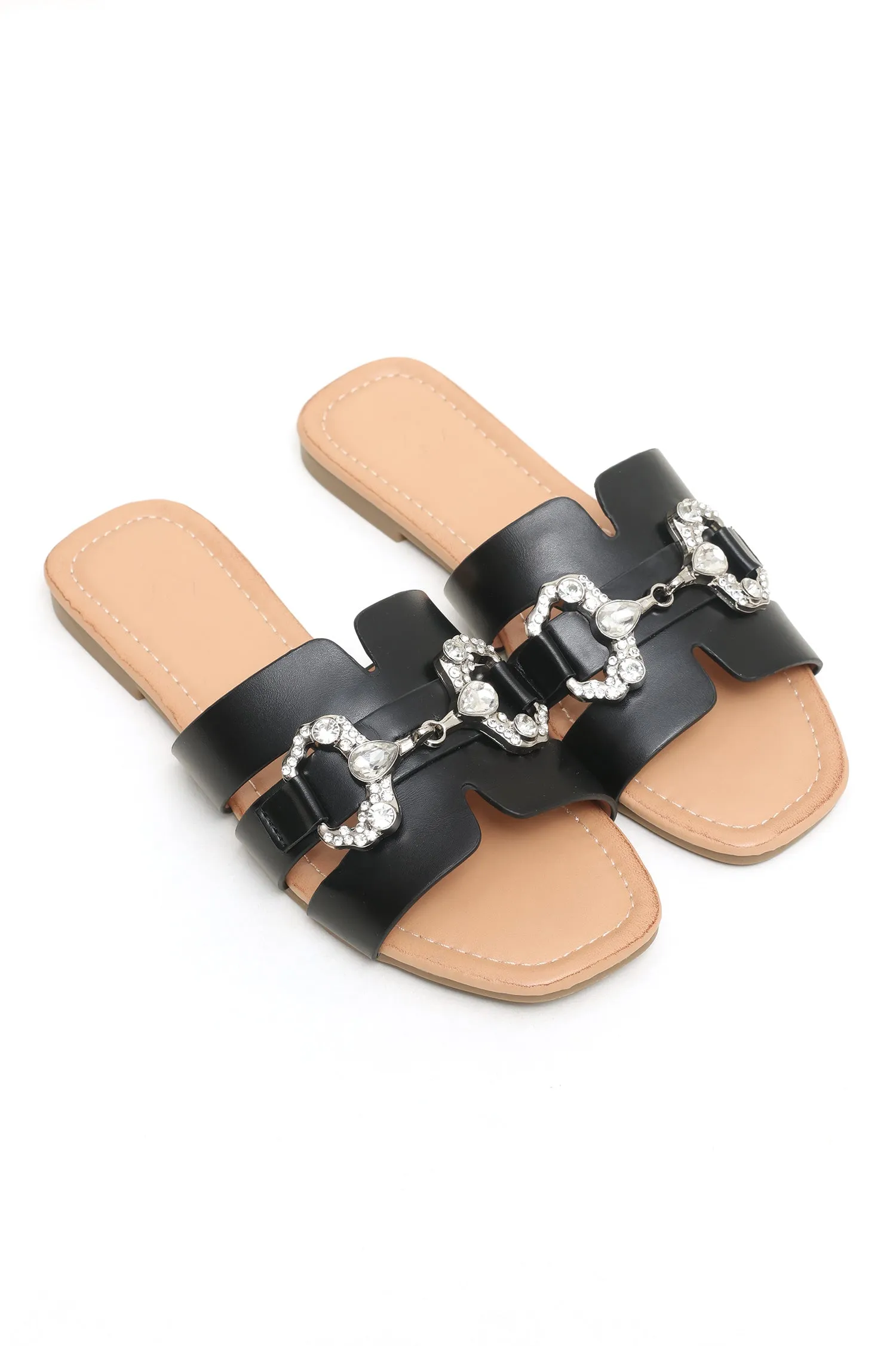 BOHO CHARM SLIDES-BLACK