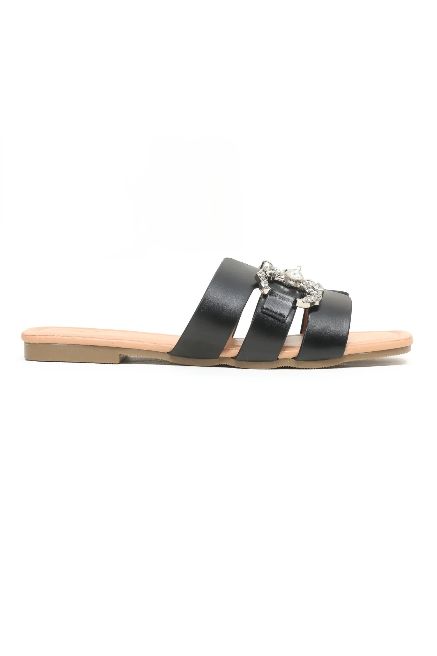 BOHO CHARM SLIDES-BLACK