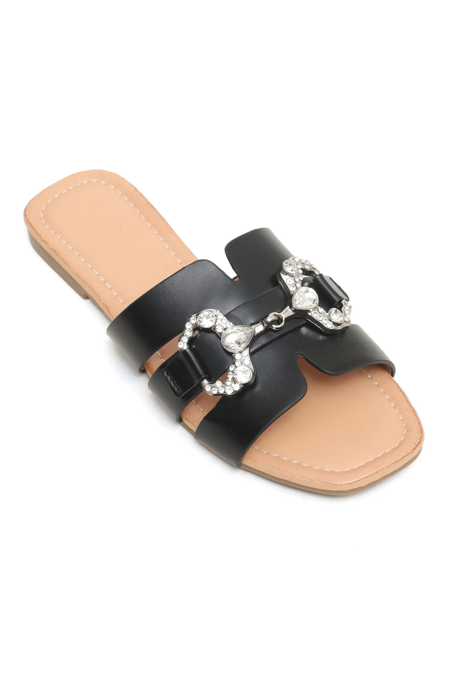 BOHO CHARM SLIDES-BLACK