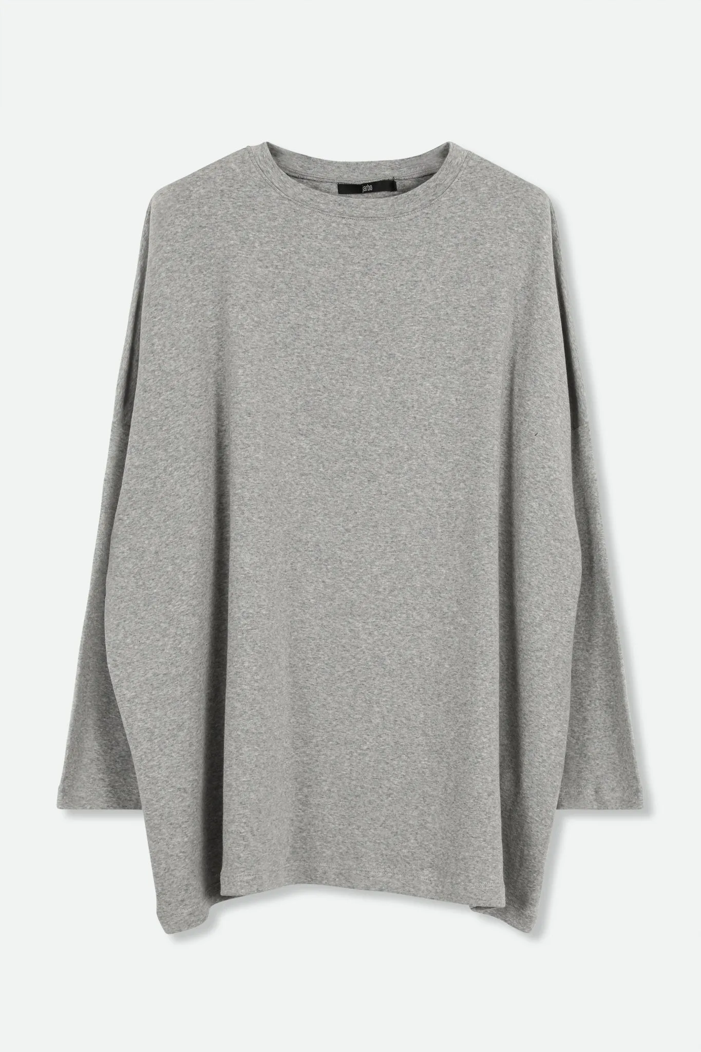 BOYFRIEND RELAXED-FIT ONE-SIZE LONG SLEEVE CREW IN HEATHER PIMA COTTON STRETCH