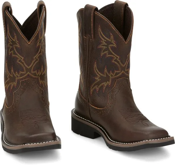 Boy's Justin Cattleman Brown Western Boot