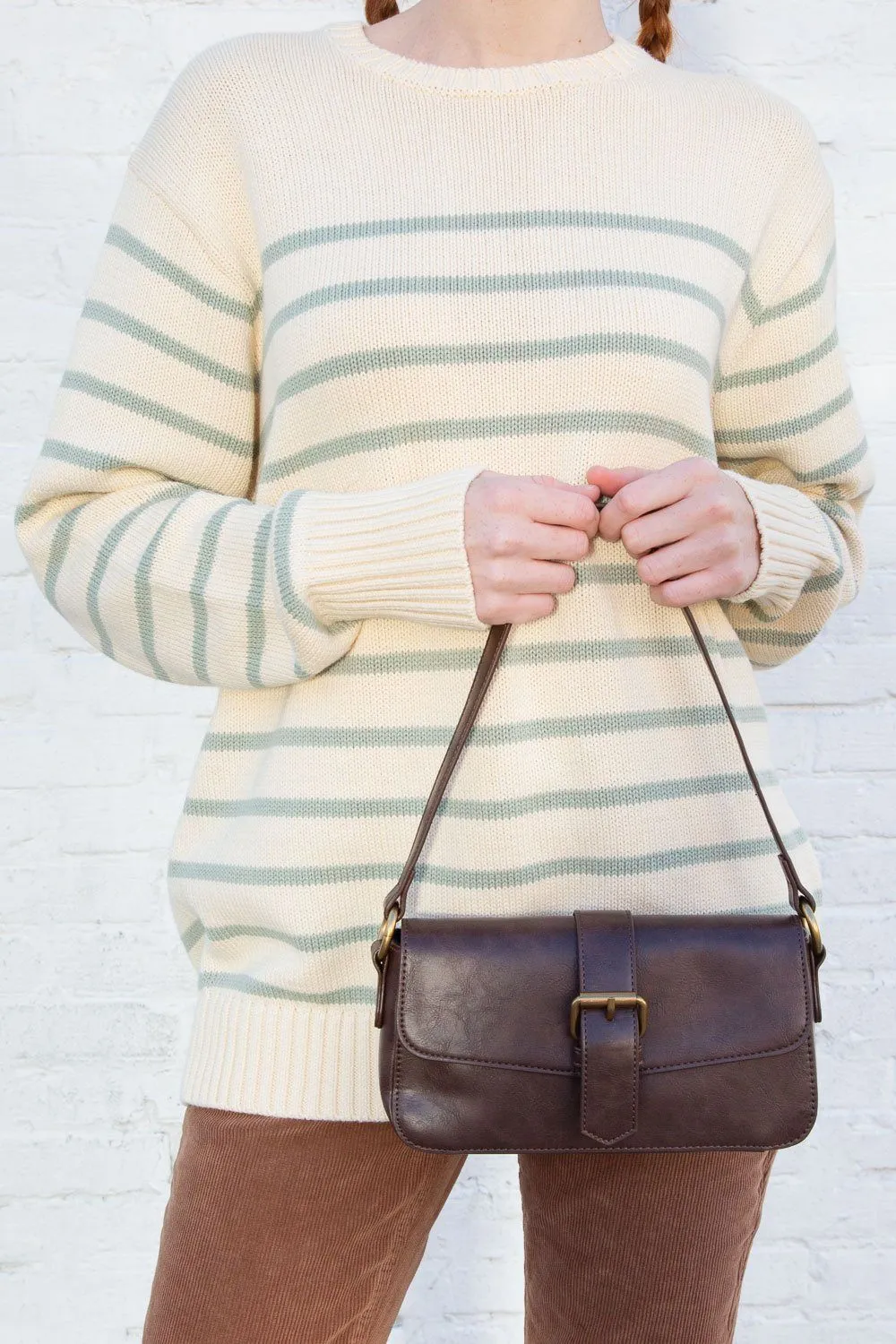 Brown Buckle Shoulder Bag