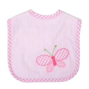 Butterfly applique Baby Girl Bib