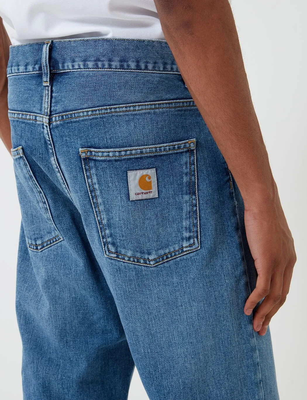 Carhartt-WIP Newel Denim Pant (Relaxed Tapered) - Blue, Worn Bleached