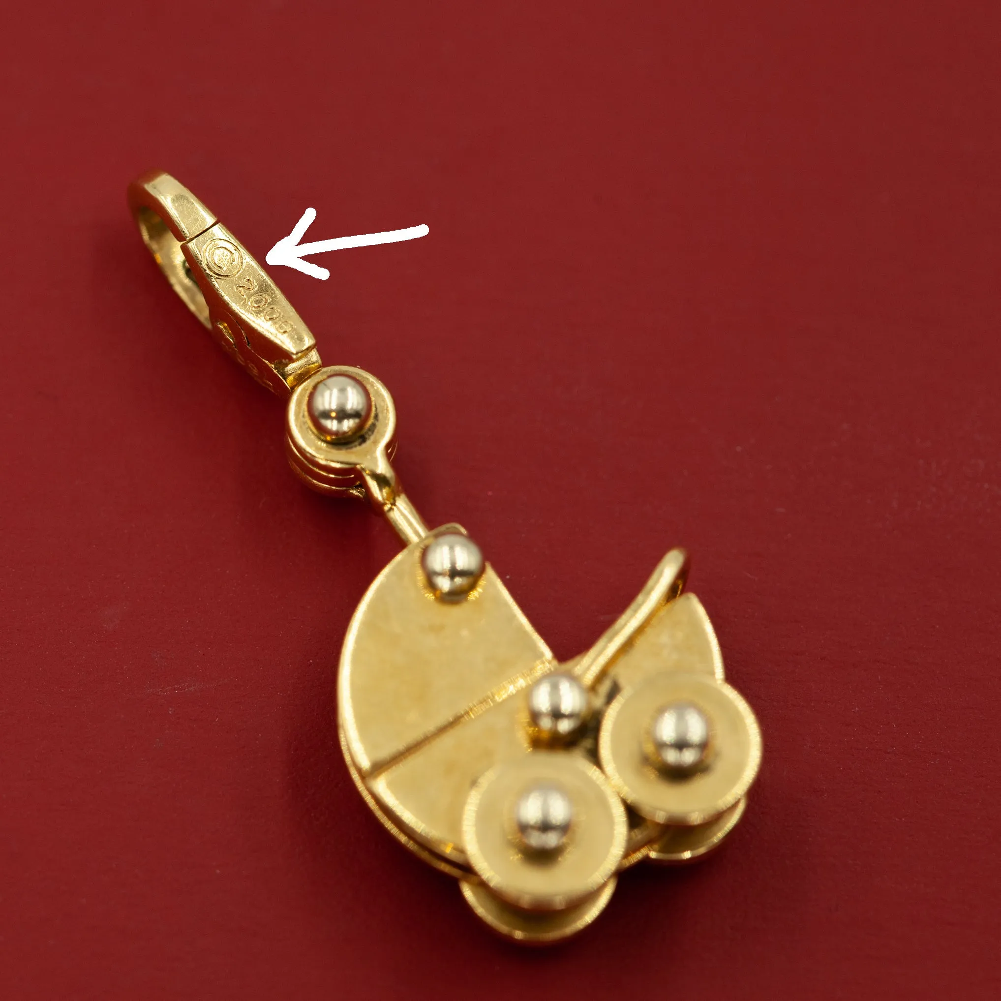 Cartier 18kt "Baby Carriage" Charm Pendant