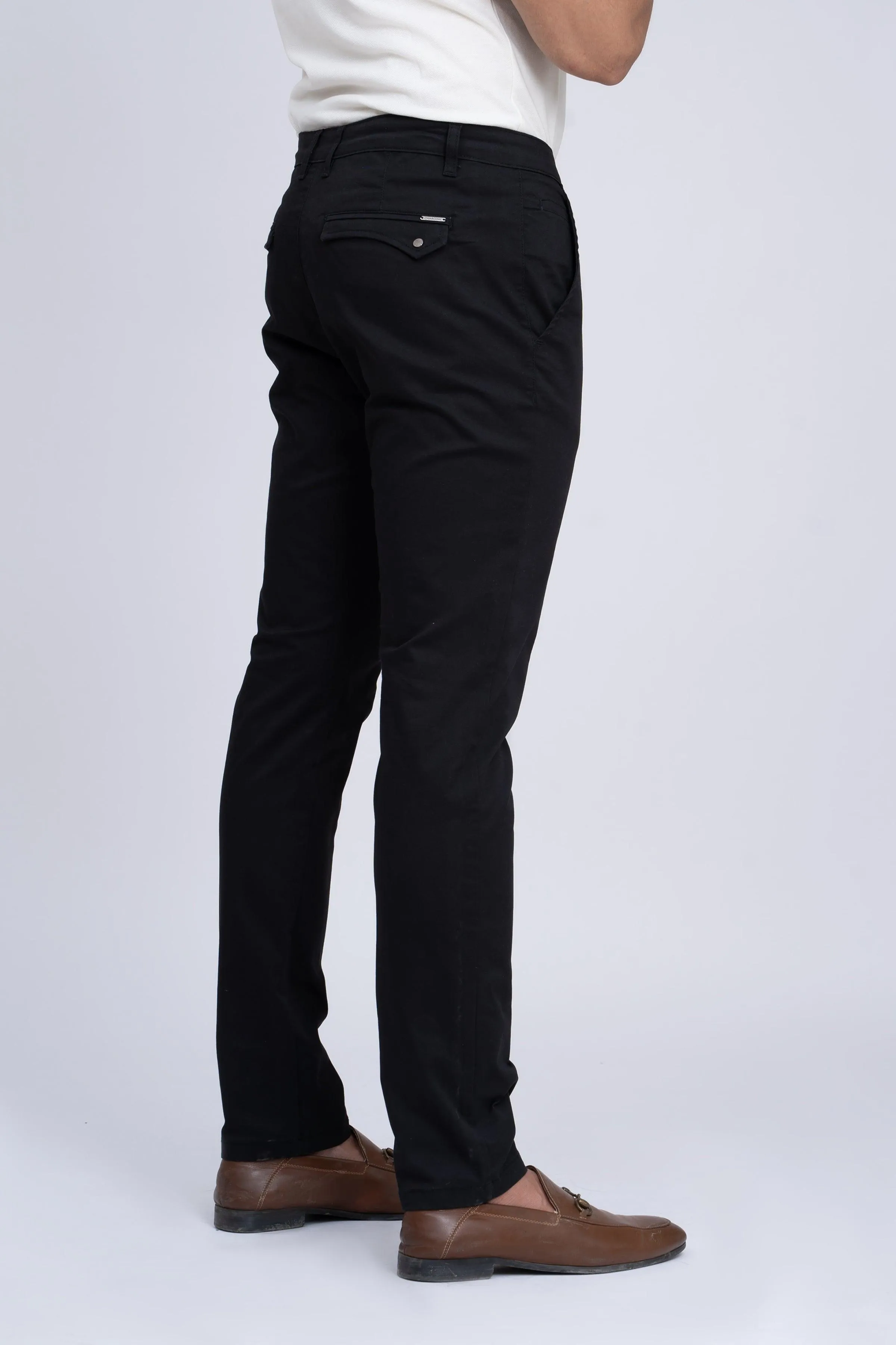 CASUAL PANT CROSS POCKET WITH FLAP BLACK