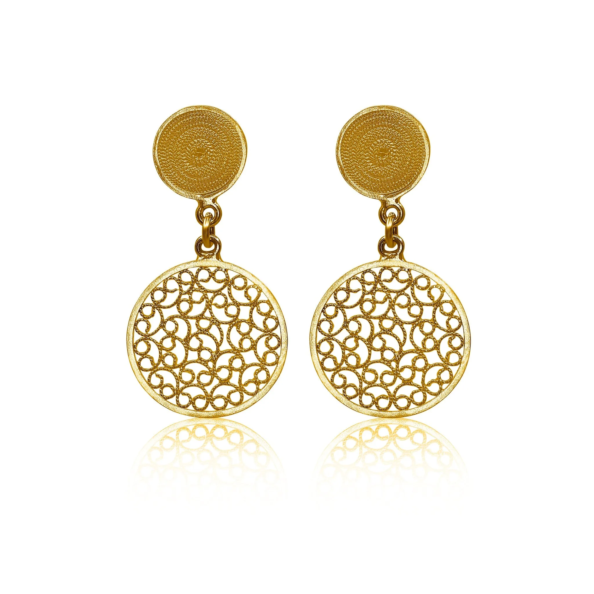 CATALINA GOLD MEDIUM EARRINGS FILIGREE