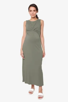 Chiyo Nursing Sleeveless Nursing Dress Olive Green