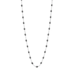 Classic Gigi Grey necklace, White Gold, 16.5"