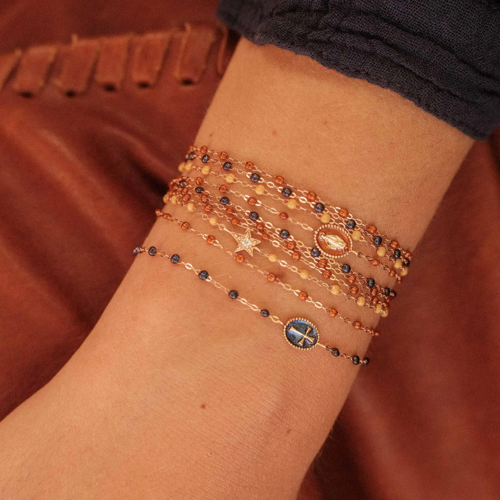 Classic Gigi Midnight bracelet, Rose Gold, 6.7"