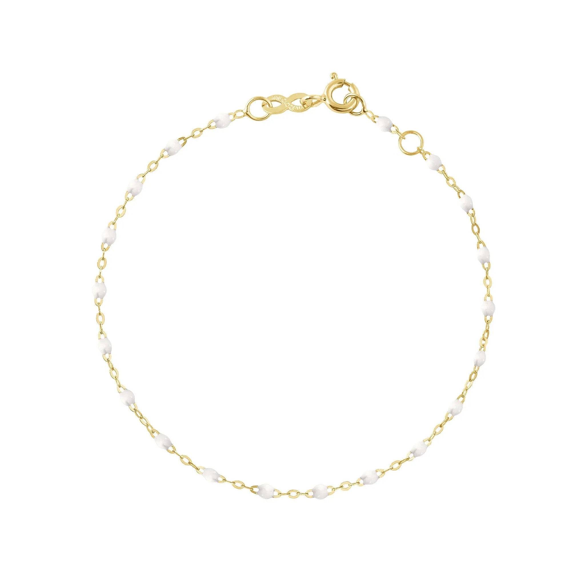 Classic Gigi White bracelet, Yellow Gold, 7.5"