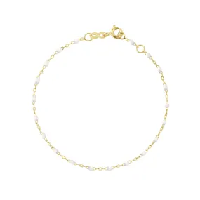 Classic Gigi White bracelet, Yellow Gold, 7.5"