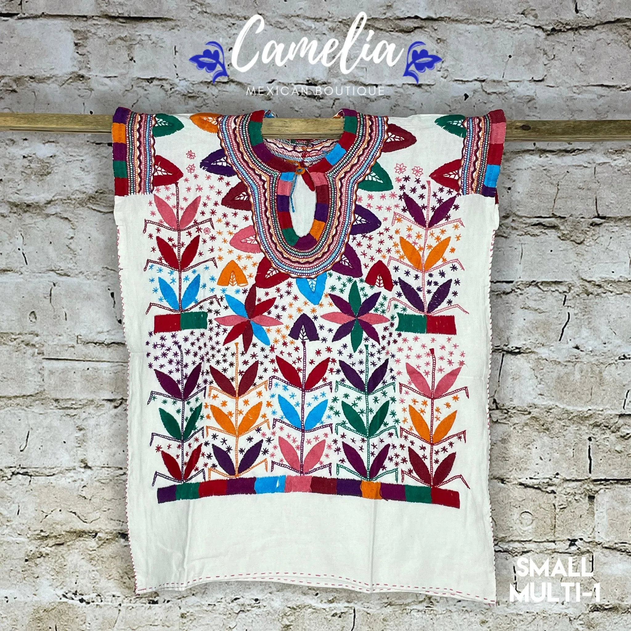 Corn Motif Mexican Blouse Sleeveless