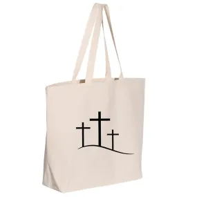 Crosses At Calvary Jumbo Tote Canvas Bag